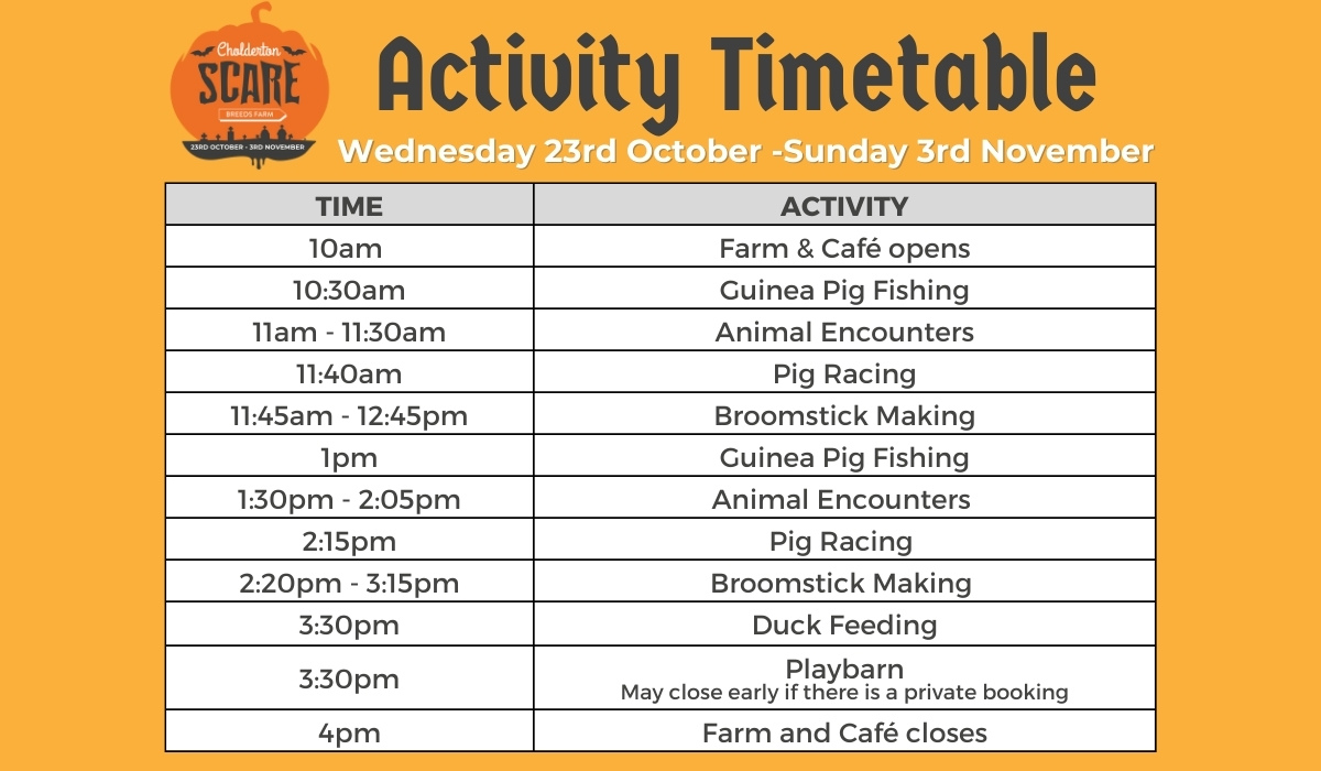 Halloween Half-Term Activity Schedule