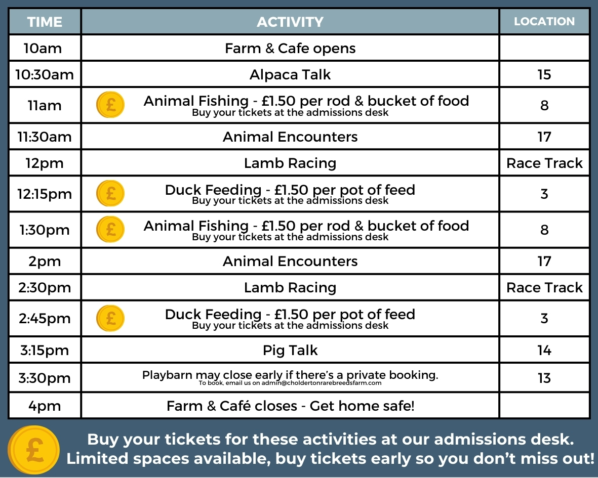 Daily Farm Activity Schedule