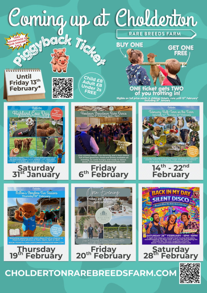 What's coming up at Cholderton Rare Breeds Farm, Family day out in Wiltshire