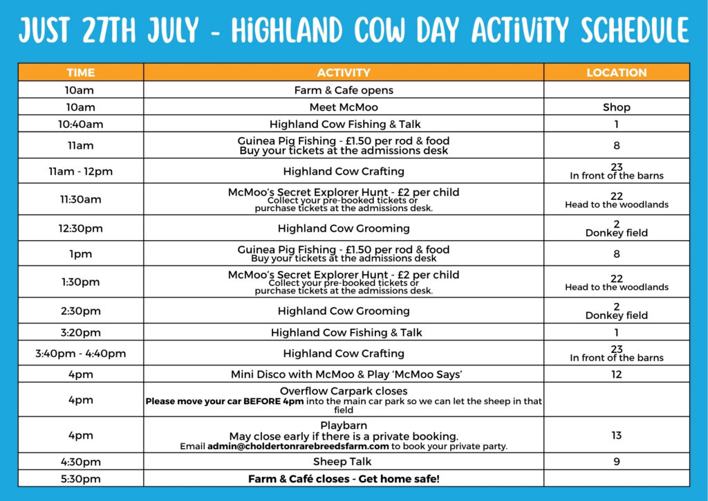 Highland Cow Activity Schedule
