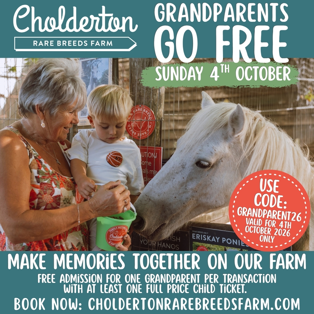 Grandparents go free on Grandparents day Sunday 4th October 2026